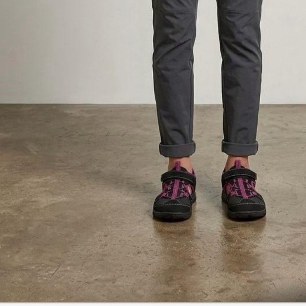 Lands' End Black and Pink Athletic Slip-On Shoes